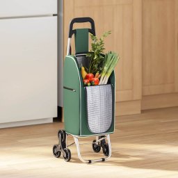 Carucior de cumparaturi Verde 39,5 x 33 x 93 cm Tafeta Oxford GartenMobel Dekor