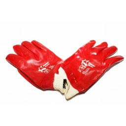 Manusi scurte din cauciuc rosii pentru gradinarit, set 12 buc