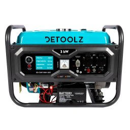 Generator Detoolz 3 kW pe benzina, pornire electrica, 230V/12V, rezervor 15 L (G02)