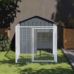 Cusca caine cu tarc antracit 117x201x123 cm otel galvanizat GartenMobel Dekor