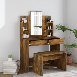 Set cu masa de toaleta, stejar fumuriu, 96x40x142 cm GartenMobel Dekor