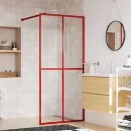 Paravan dus walk-in, rosu, 100x195 cm, sticla ESG transparenta GartenMobel Dekor