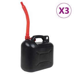 Bidon de combustibil, pipa flexibila, 3 buc. negru 10 L plastic GartenMobel Dekor