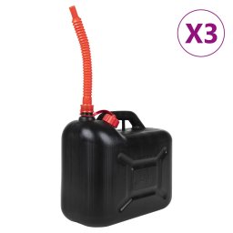 Bidon de combustibil, pipa flexibila, 3 buc. negru 20 L plastic GartenMobel Dekor