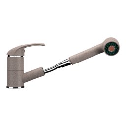 Baterie de bucatarie Ulgran 002-302 cu dus extractibil, finisaj granit bej