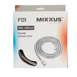 Furtun de dus extensibil 200–250 cm Mixxus F01, inox 304, cromat