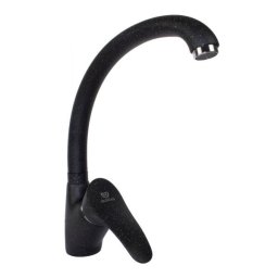 Baterie de bucatarie Ulgran U-001 negru mat, monocomanda, finisaj tip granit