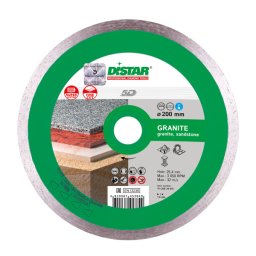 Disc diamantat Distar Granite cu lama continua, profesional, 200/250/350 mm