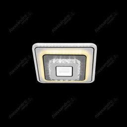 Lustra LED cu cristal MITA 39W, 20x20 cm, patrata, alba, 3 temperaturi