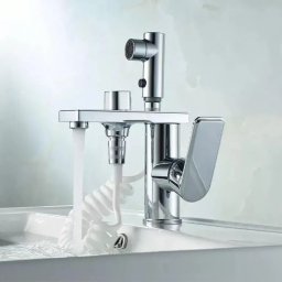 Baterie pentru lavoar cu dus extractabil, 2 functii, crom lucios, Korman Technik