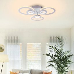 Lustra LED KADE 80W cu telecomanda, 3 cercuri, dimabila, alb mat