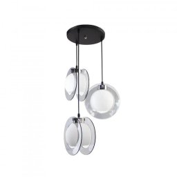 Pendul Luna cu 3 surse E27, metal si sticla, înaltime reglabila, design modern