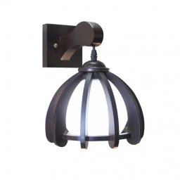 Aplica de perete Canela cu glob din sticla, 1xE27, metal si lemn