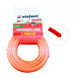 Fir pentru motocoasa Elefant, patrat, nylon 2.7 mm x 15 m, universal