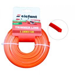 Fir tambur patrat din nylon 3.5 mm x 15 m pentru motocoasa, Elefant