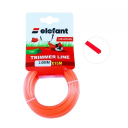Fir nylon pentru motocoasa tip stea 2 mm x 15 m, Elefant, compatibil universal