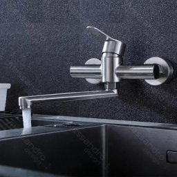 Baterie de bucatarie din inox SUS304 satinat, montaj pe perete, CF037