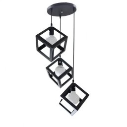 Lustra suspendata STRUKTUR Cluster cu 3 cuburi, 3xE27, metal negru