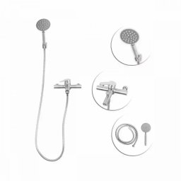Baterie de baie cu para de dus din inox SUS304, finisaj satinat, 2 functii (LY010)
