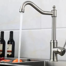 Baterie de bucatarie din inox SUS304 satinat, cu cartus ceramic, 30 cm CF024