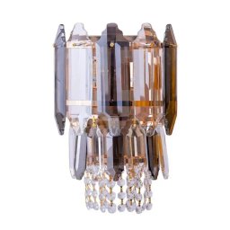 Aplica de perete Leandro neagra, cu cristal, 2xE14, pentru interior