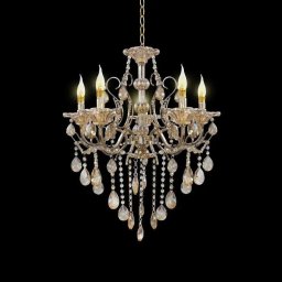 Candelabru Imperial auriu 5xE14 din metal cu cristale K9 pentru interior