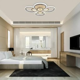 Lustra LED KADE 72W cu telecomanda, 4 cercuri, dimabila, alb mat