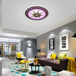 Lustra LED KRAZ RGB 180W cu telecomanda, RGB, dimabila, alb, 45 cm