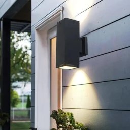 Aplica de exterior Vali, negru, 2xGU10, IP65, metal si sticla, 16 cm