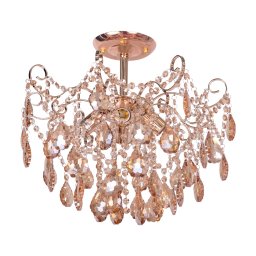 Candelabru din cristal Fiamma, auriu, 4x E27, diametru 50 cm