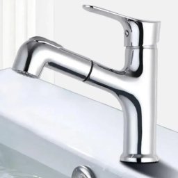 Baterie lavoar cu dus extractibil din alama sanitara, crom lucios, Korman WZY108/B