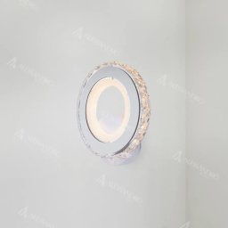 Aplica LED Borandis 16W alb cu crom, acril si cristal, lumina rece/calda/neutra