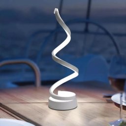 Veioza LED Genom 24W, cu lumina rece/calda/neutra, design spirala, alb