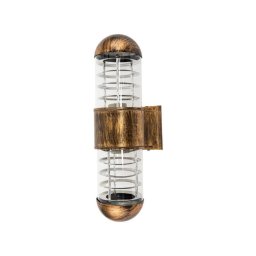 Aplica de exterior Jicini cu 2xE27, IP65, finisaj bronz antichizat, metal si sticla