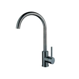 Baterie de bucatarie Fabiano monocomanda, inox 304 grafit, cartus ceramic 35 mm