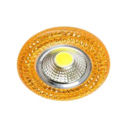 Spot LED încastrabil 3W din sticla si metal, finisaj auriu pentru interior
