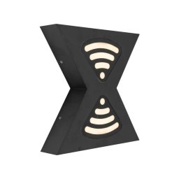 Aplica LED pentru exterior Retelis 12W, metal negru, IP65, design geometric