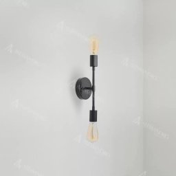 Lustra Sindi liniara din metal negru, 2xE27, montaj pe perete sau tavan