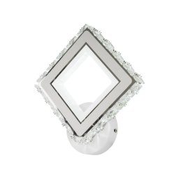 Aplica LED Terrano cu cristale, patrata, 24W, 3 temperaturi de culoare, alb-inox