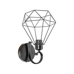 Aplica de perete Karsyn neagra din metal, 1xE27, design geometric modern