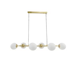 Lustra suspendata Capris, 6x E27, metal auriu cu globuri din sticla