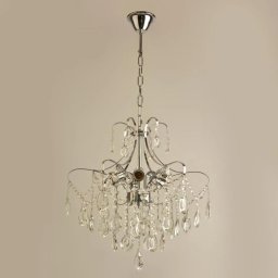 Candelabru Akihico cu 6 becuri E27, crom, metal si cristale pentru interior