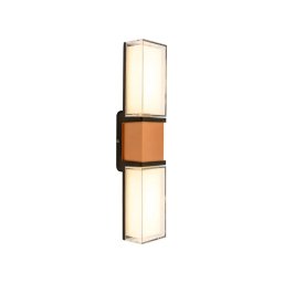 Aplica LED de exterior Kaala 10W, IP65, metal, negru-auriu, 32 cm