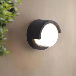 Aplica LED de exterior Piri 12W, negru, IP65, din metal, montaj pe perete