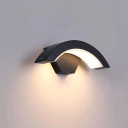 Aplica LED de exterior Harera 12W, metal negru, design modern pentru fatada