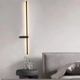 Aplica LED Akasma Akasma 48W pentru interior, design liniar din silicon si metal, negru