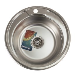 Chiuveta de bucatarie rotunda din inox Mixxus Z490-06-180MD, 490 mm