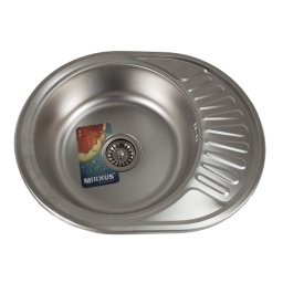 Chiuveta de bucatarie din inox ovala Mixxus Z5745-06-180MD, cu picurator