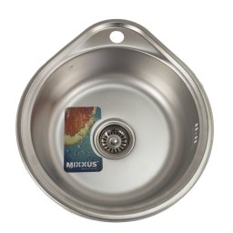 Chiuveta de bucatarie din inox rotunda MIXXUS Z4843, cu preaplin si gaura baterie
