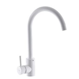 Baterie de bucatarie MIXXUS SUS-011 White, inox, monocomanda, racorduri incluse